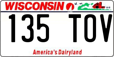 WI license plate 135TOV