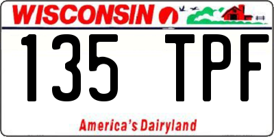 WI license plate 135TPF