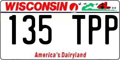 WI license plate 135TPP
