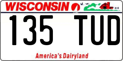 WI license plate 135TUD