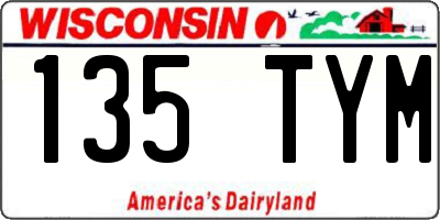 WI license plate 135TYM