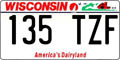 WI license plate 135TZF