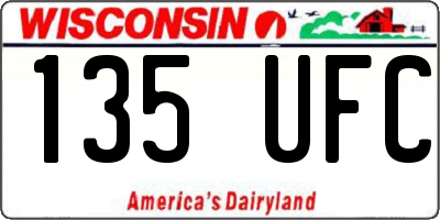 WI license plate 135UFC