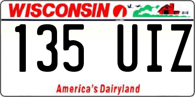 WI license plate 135UIZ