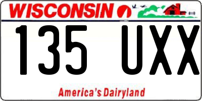 WI license plate 135UXX