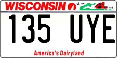 WI license plate 135UYE
