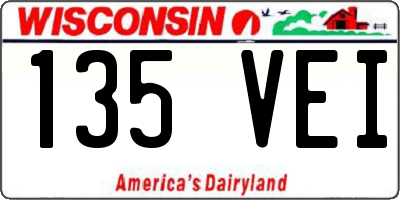 WI license plate 135VEI