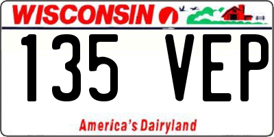 WI license plate 135VEP