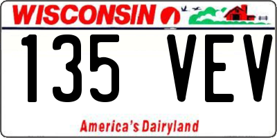 WI license plate 135VEV