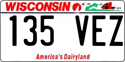 WI license plate 135VEZ