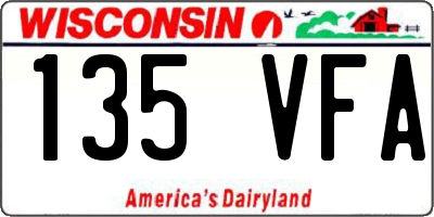 WI license plate 135VFA