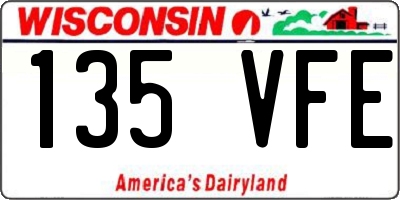 WI license plate 135VFE