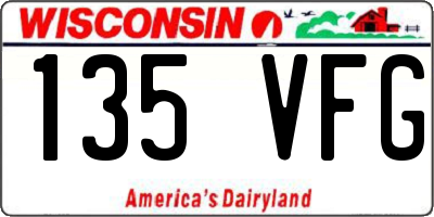 WI license plate 135VFG