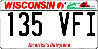 WI license plate 135VFI