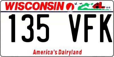 WI license plate 135VFK