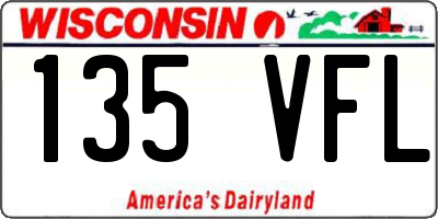 WI license plate 135VFL
