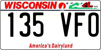 WI license plate 135VFO