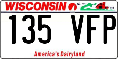 WI license plate 135VFP