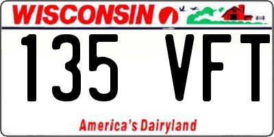 WI license plate 135VFT