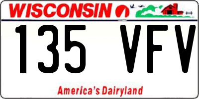WI license plate 135VFV