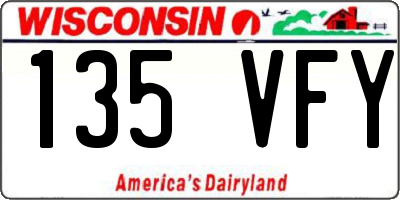 WI license plate 135VFY