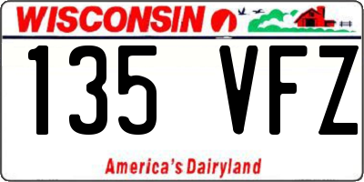WI license plate 135VFZ