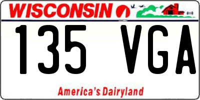 WI license plate 135VGA