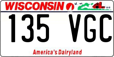 WI license plate 135VGC