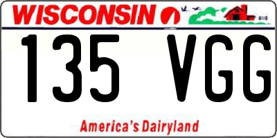 WI license plate 135VGG