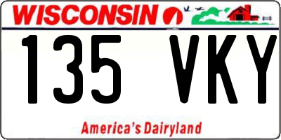 WI license plate 135VKY