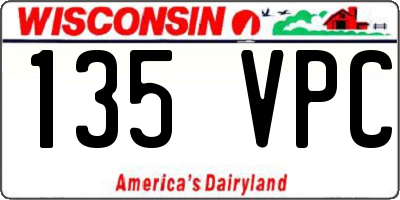 WI license plate 135VPC