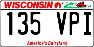 WI license plate 135VPI