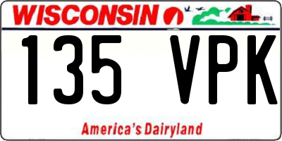 WI license plate 135VPK