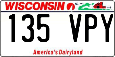 WI license plate 135VPY