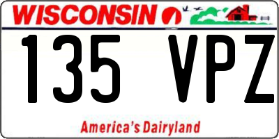 WI license plate 135VPZ