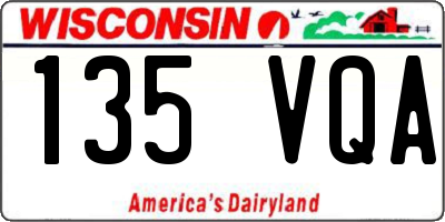 WI license plate 135VQA