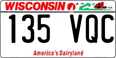 WI license plate 135VQC