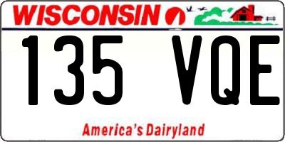WI license plate 135VQE