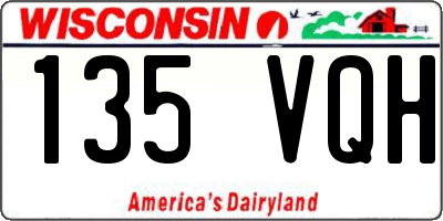 WI license plate 135VQH