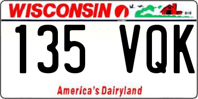 WI license plate 135VQK