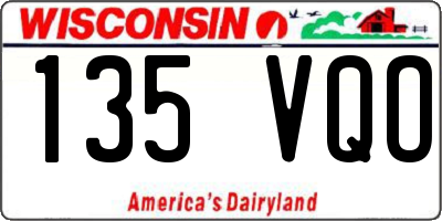 WI license plate 135VQO