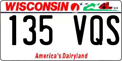 WI license plate 135VQS