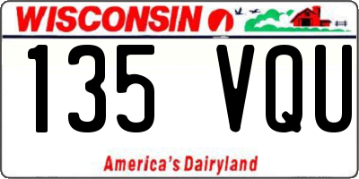 WI license plate 135VQU