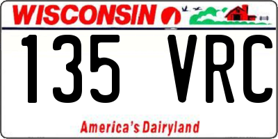 WI license plate 135VRC
