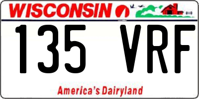 WI license plate 135VRF