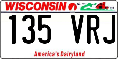 WI license plate 135VRJ