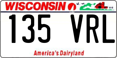 WI license plate 135VRL