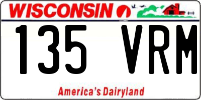 WI license plate 135VRM