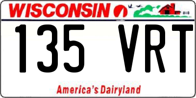 WI license plate 135VRT