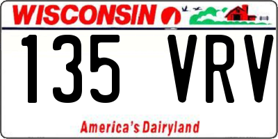 WI license plate 135VRV